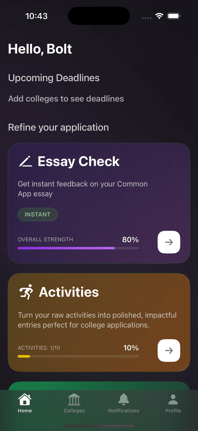 CounselAI Home Screen